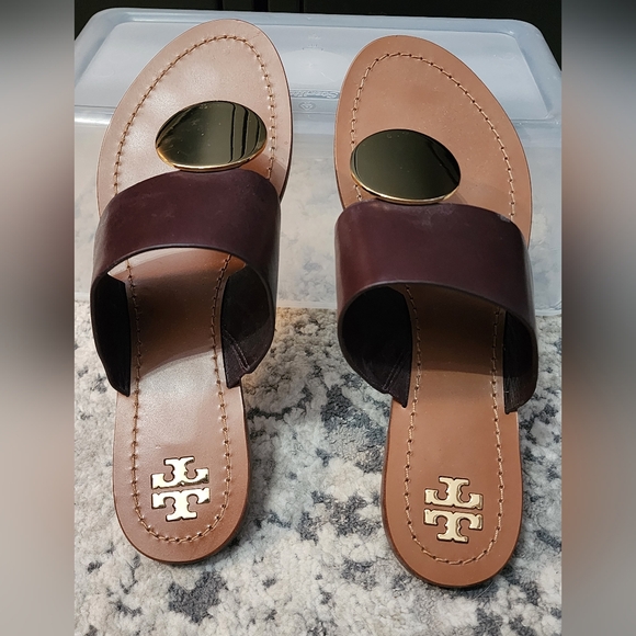 Tory Burch Patos Disk Sandal - Brown leather - Picture 3 of 9